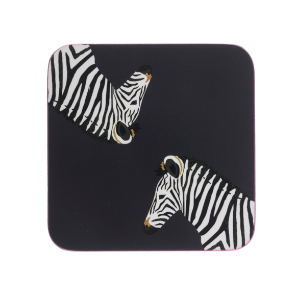 New‎ Zebra Set of 4 Sophie Allport coasters in sealed gift box cork back. - Picture 3 of 5